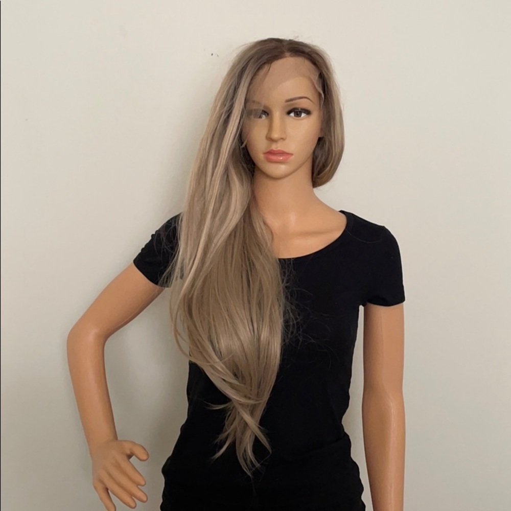 NWT 30” ombré human lace blended natural golden long wig